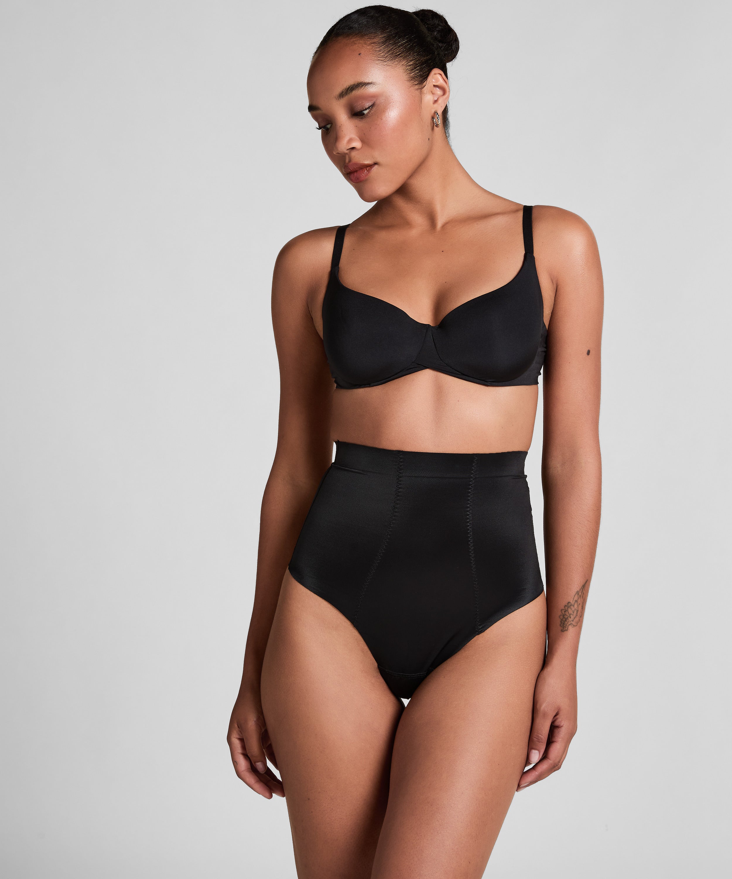 Formender Scuba-Tanga mit hoher Taille - Schwarz