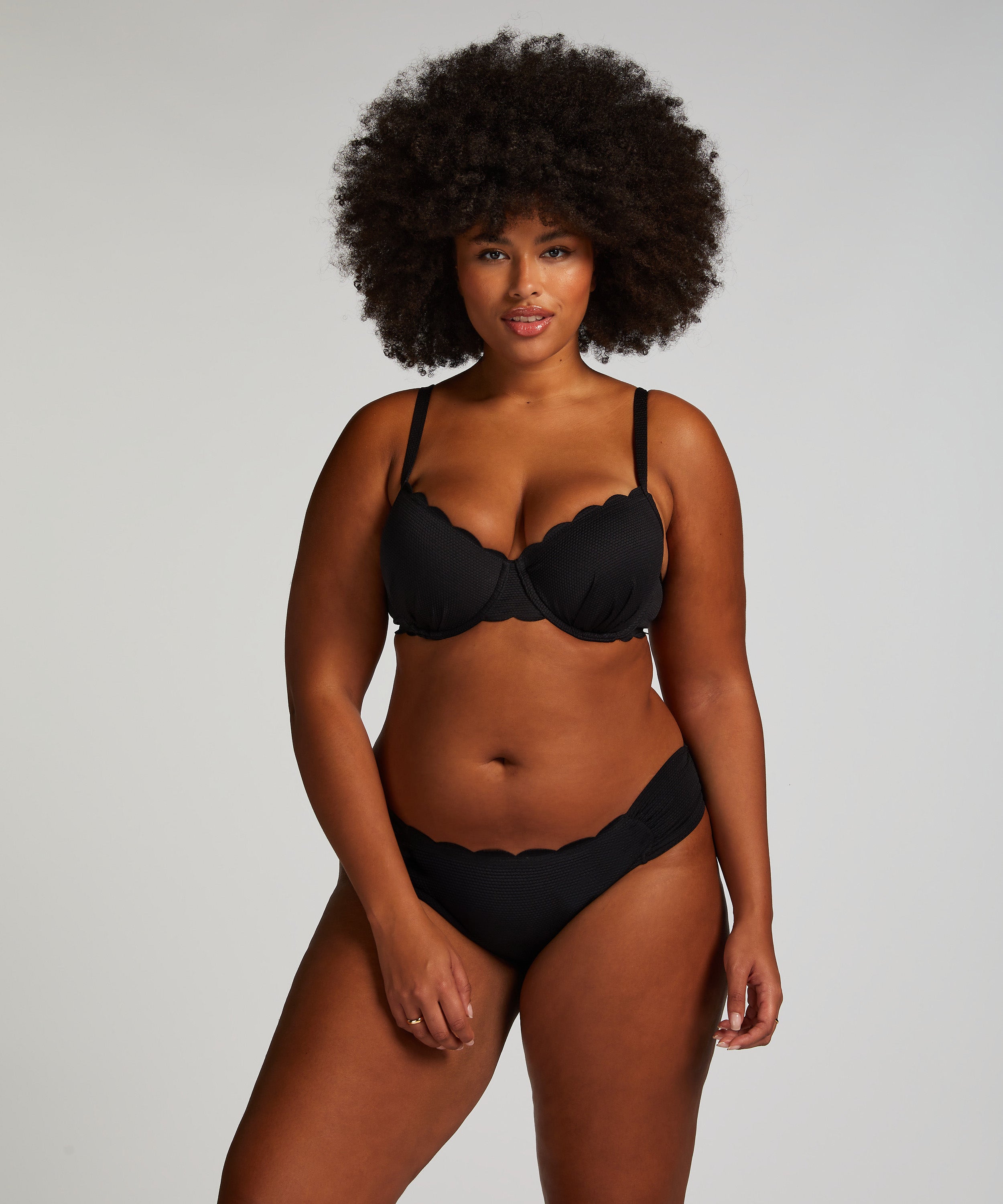 Bikini Slip Rio Scallop  - Schwarz
