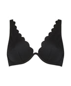 Unwattiertes Bügel-Bikini-Top Scallop  - Schwarz