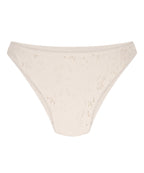 Crochet Bikinihöschen mit hohem Beinausschnitt  - Weiß