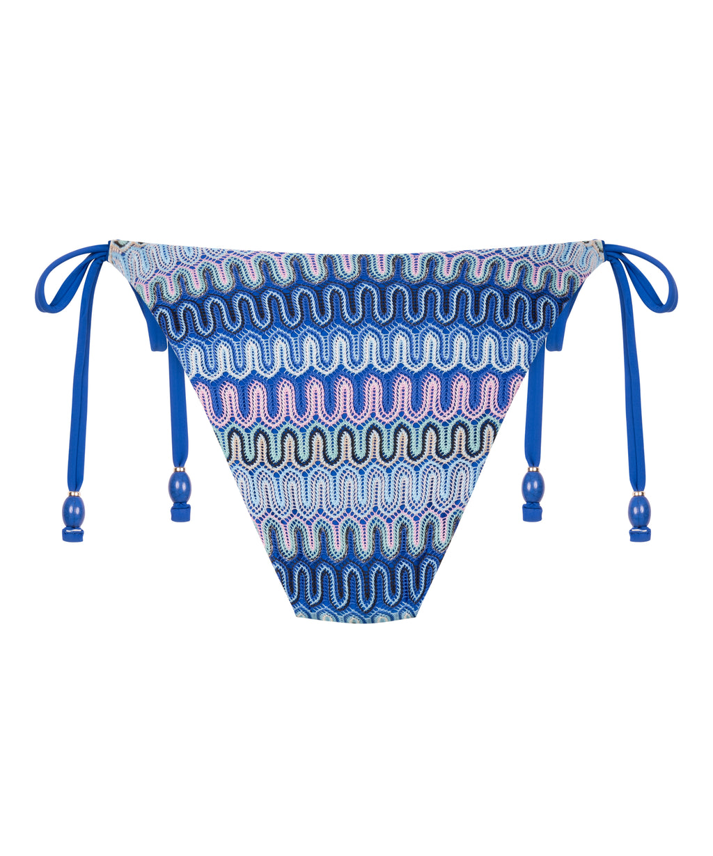 Bikiniunterteil mit hohem Beinausschnitt Cali  - Blau