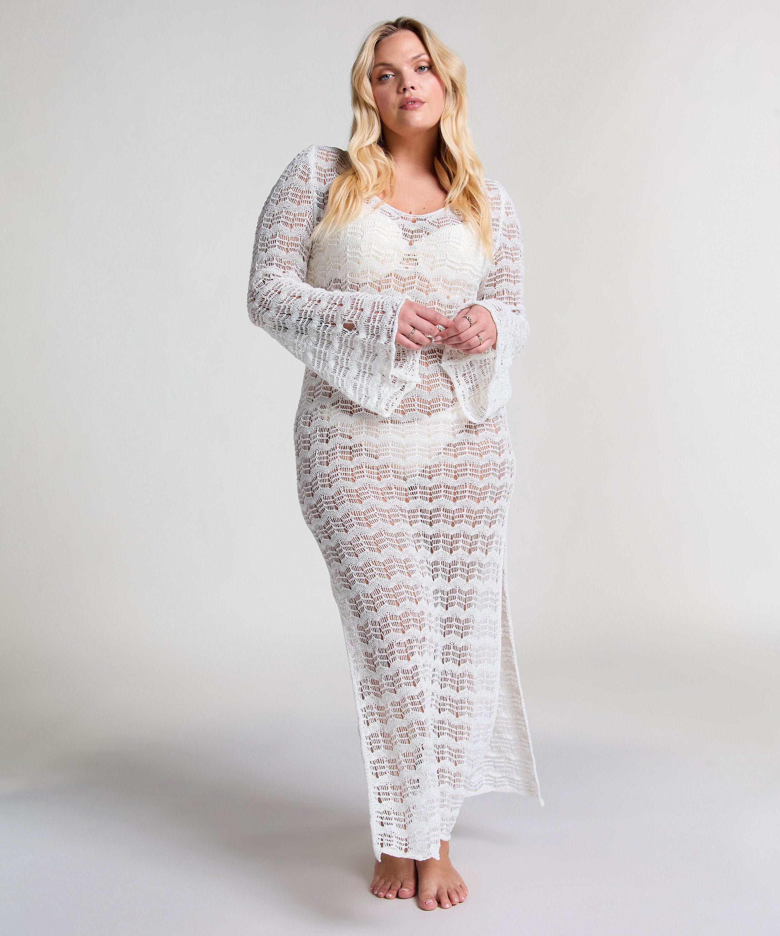 Crochet Maxikleid  - Weiß