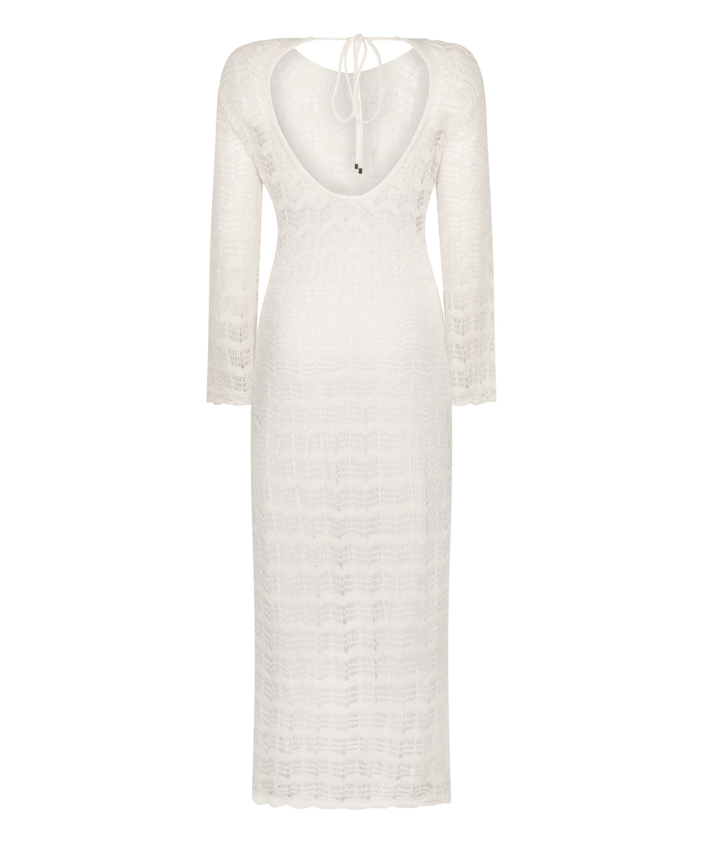 Crochet Maxikleid  - Weiß