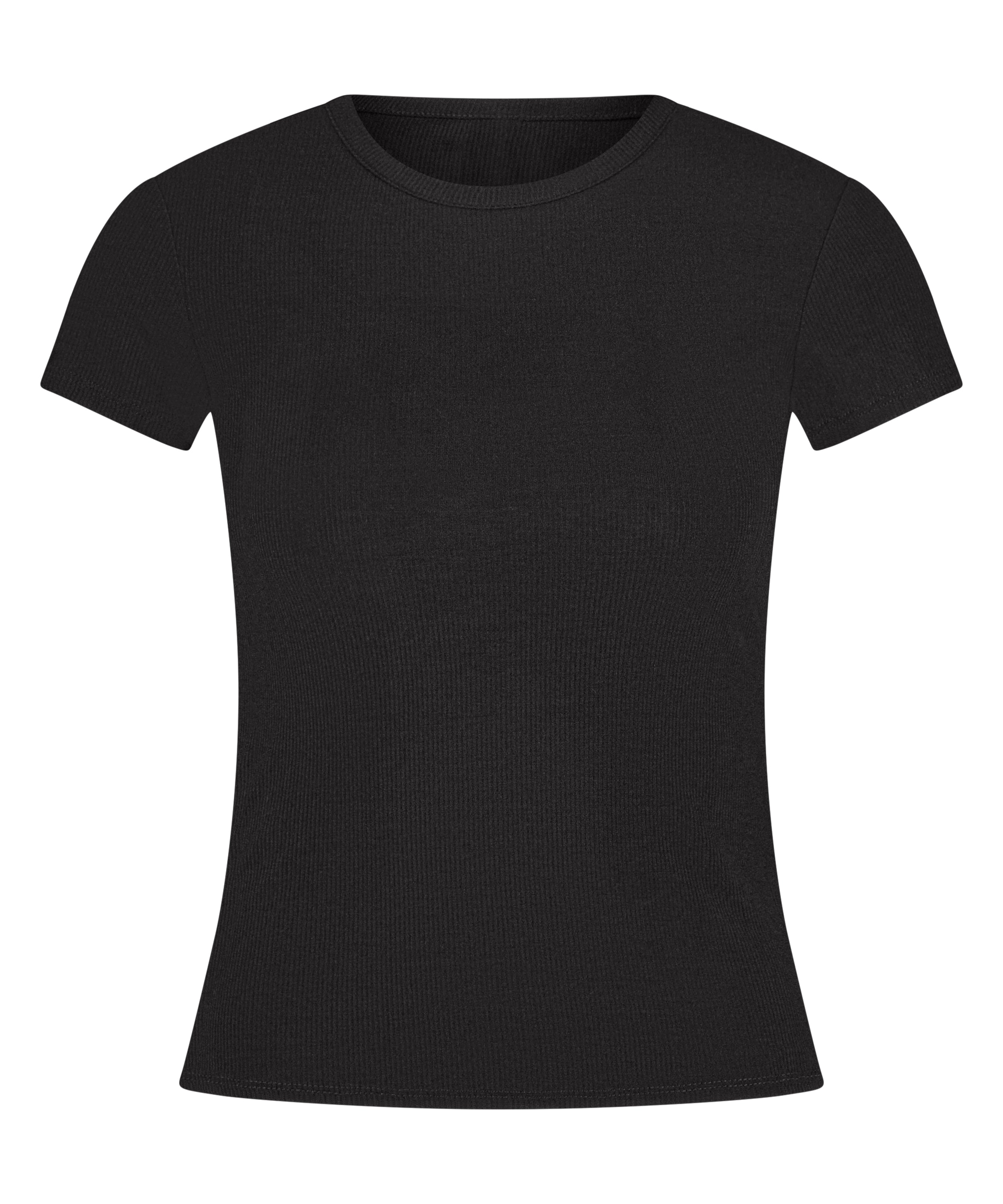 Pyjama-Top Rib Essential  - Schwarz