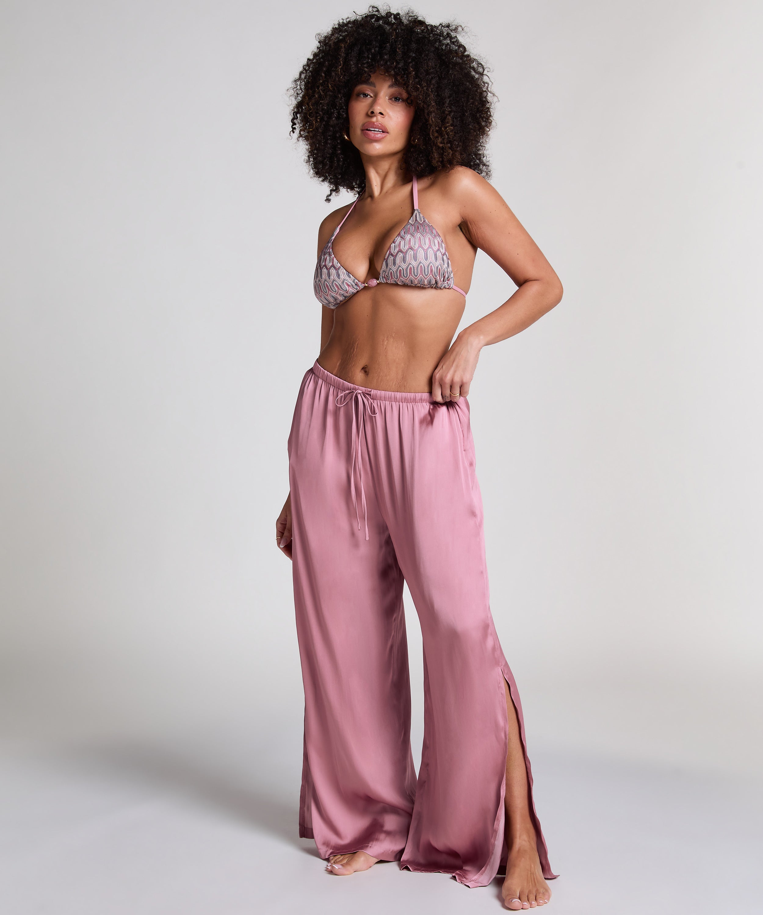 Satin-Strandhose  - Rosa