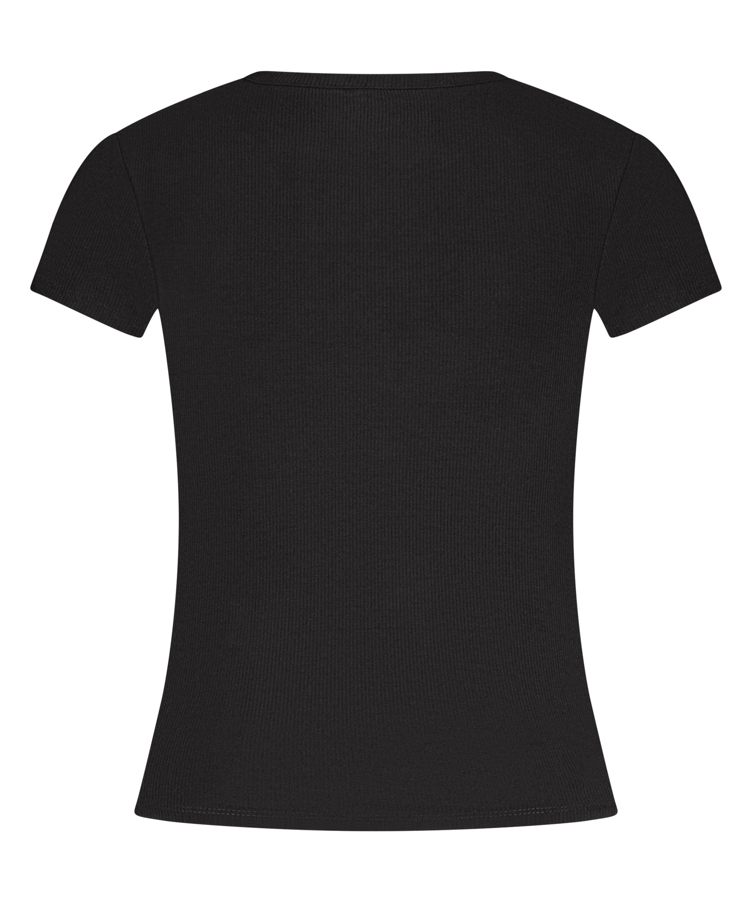 Pyjama-Top Rib Essential  - Schwarz