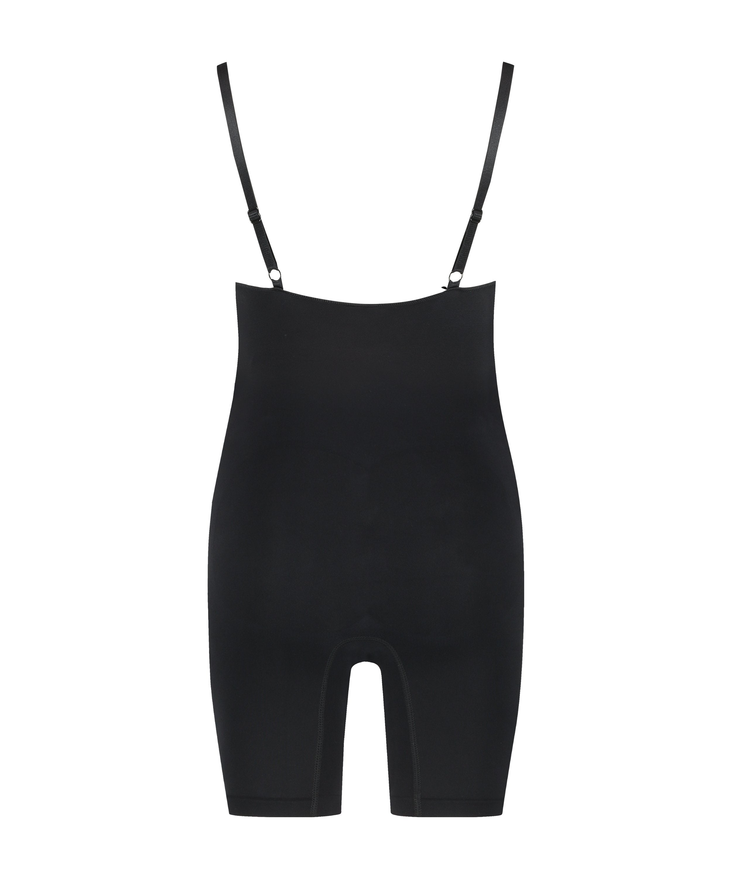 Nahtlos betonender Bodysuit mit hohem Beinausschnitt  - Schwarz
