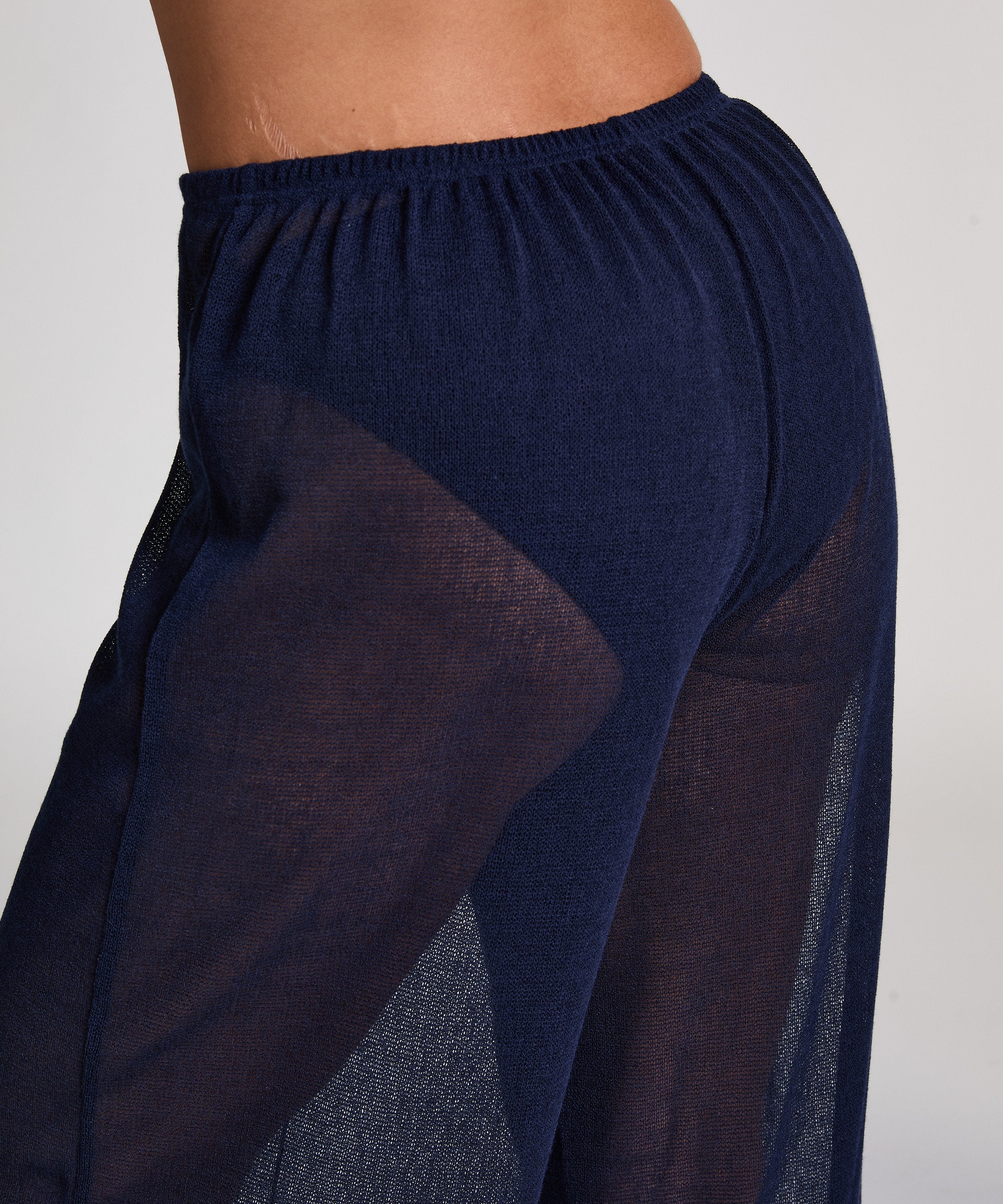 Strand-Strickhose  - Blau