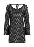 Strand-Häkelkleid  - Schwarz