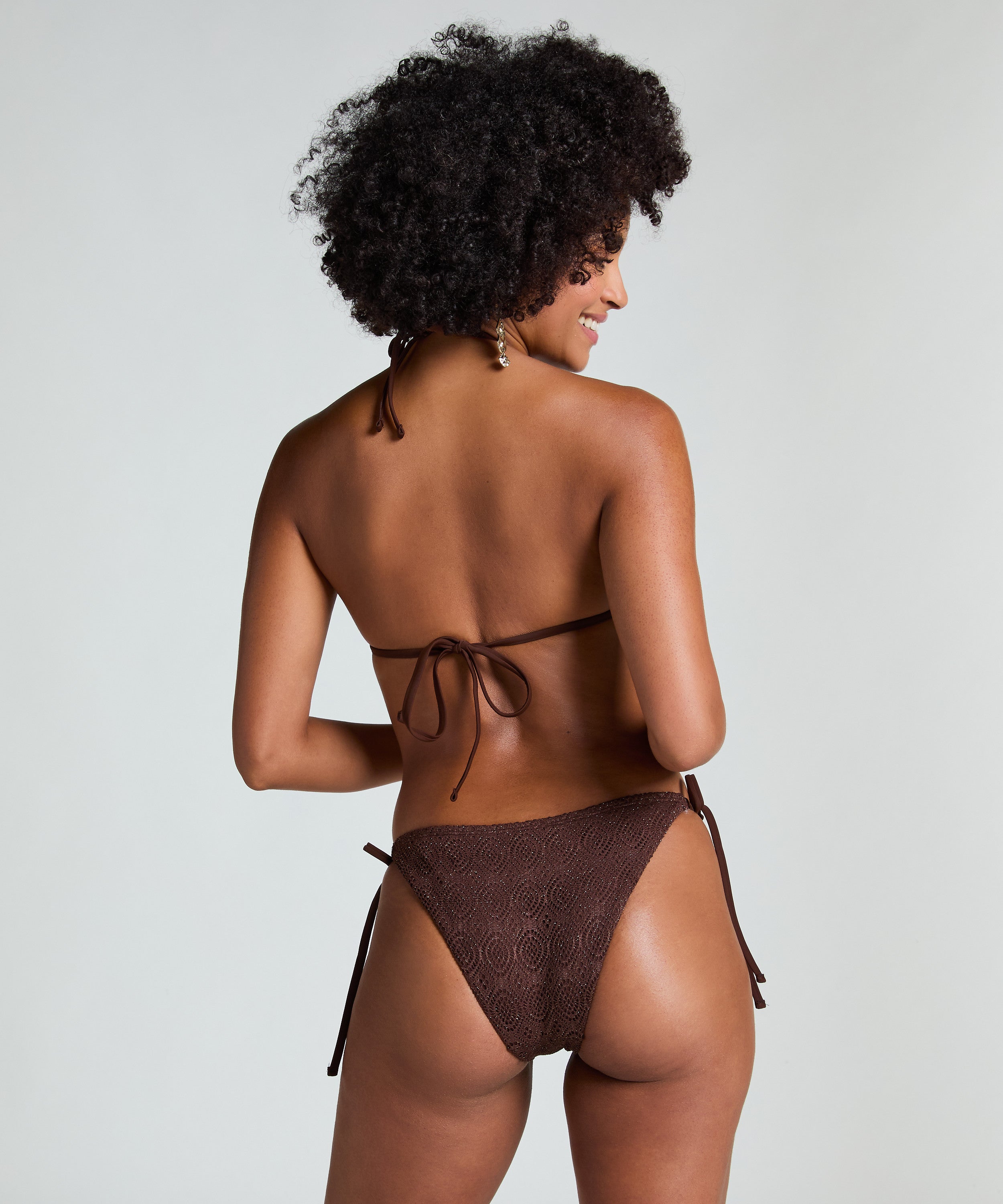 Triangle-Bikinioberteil Crochet  - Braun