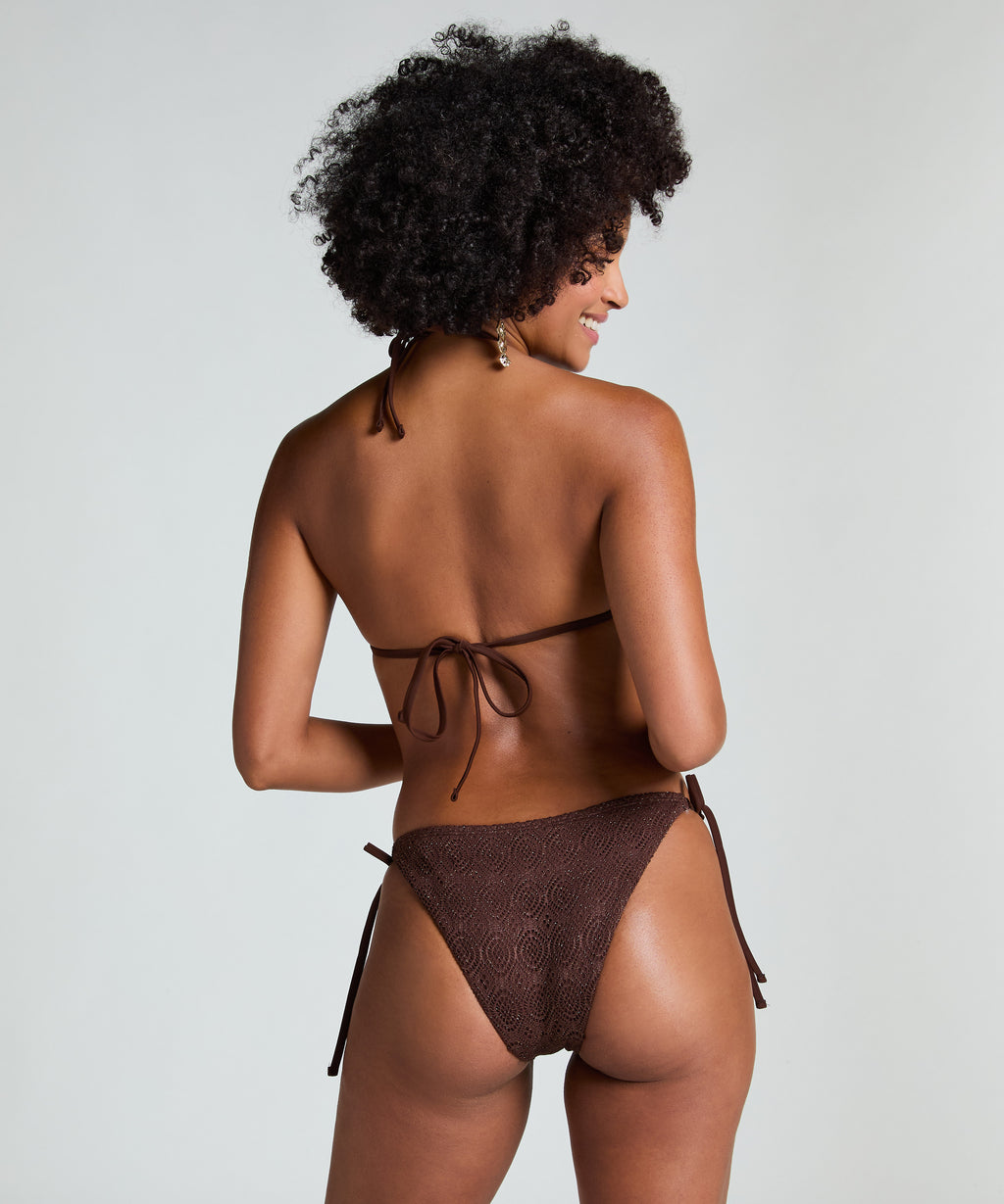 Triangle-Bikinioberteil Crochet  - Braun