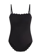 Badeanzug Bandeau Scallop  - Schwarz