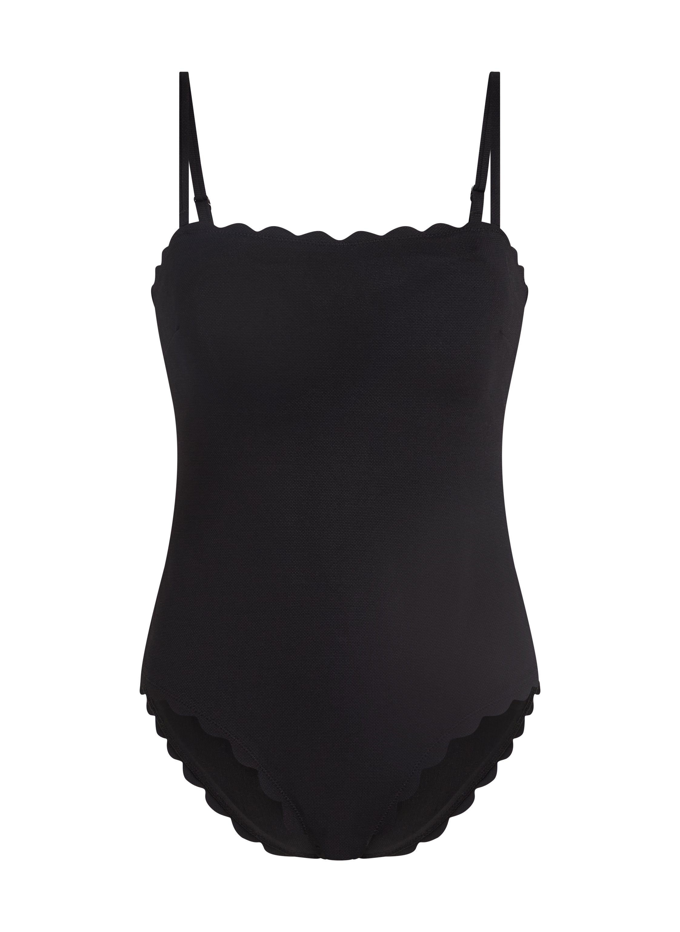 Badeanzug Bandeau Scallop  - Schwarz