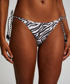 Bikini Slip Cheeky Tanga Doha Zebra  - Weiß
