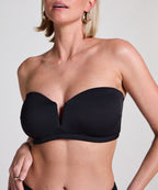 Neopren Bandeau Bikinioberteil  - Schwarz