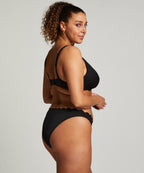 Unwattiertes Bügel-Bikini-Top Scallop  - Schwarz