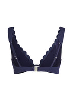 Unwattiertes Bügel-Bikini-Top Scallop  - Blau
