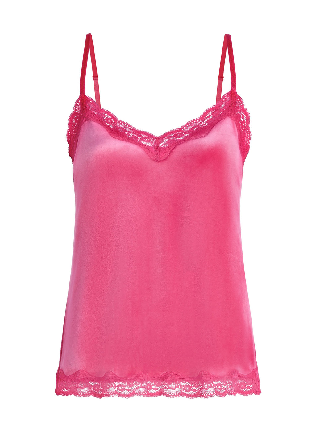 Cami Top Velours Lace  - Rosa