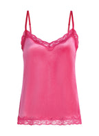 Cami Top Velours Lace  - Rosa