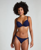 Vorgeformtes Push-up Bügel-Bikinitop Scallop Cup A - E  - Blau
