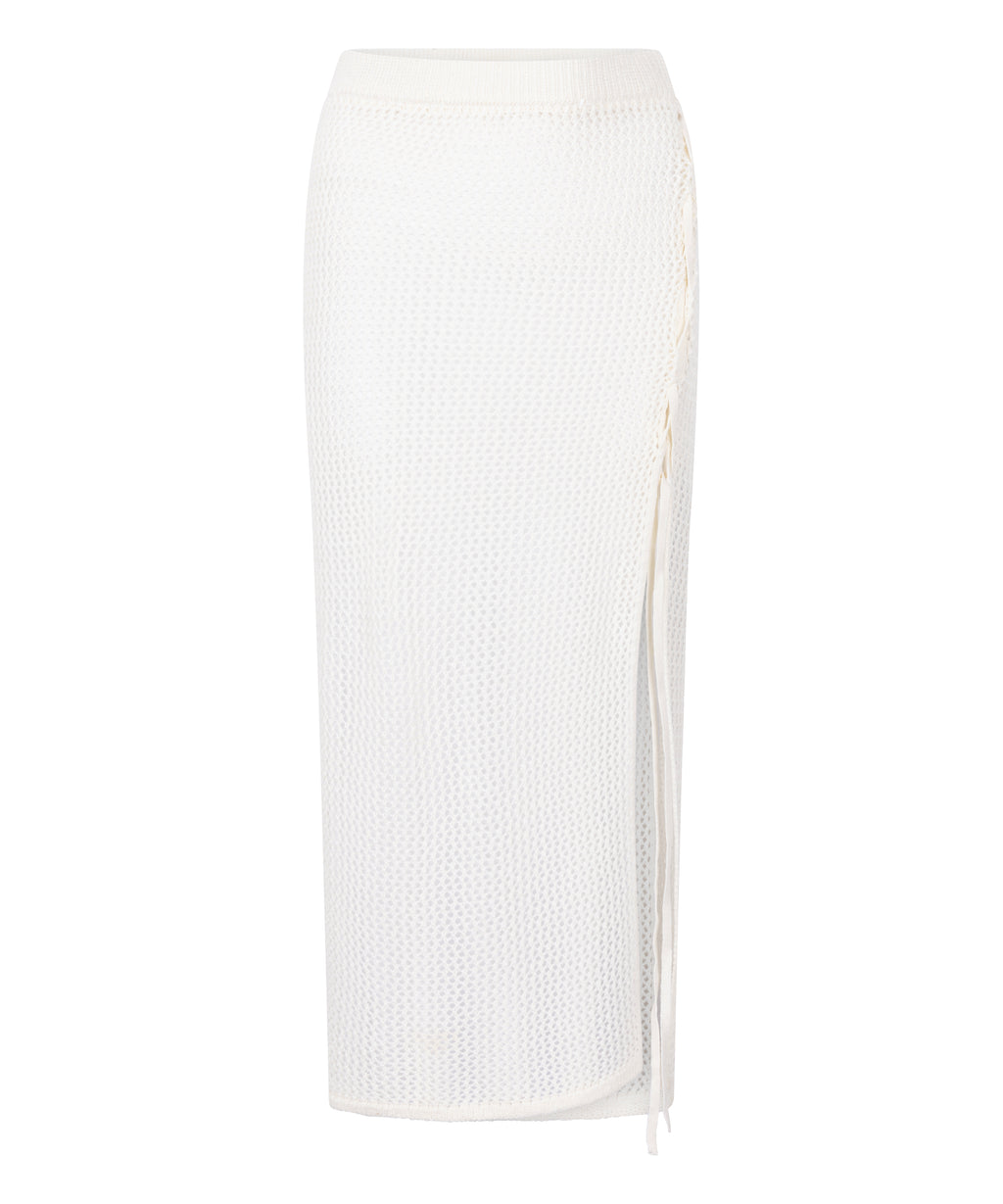 Crochet Midi-Skirt  - Weiß