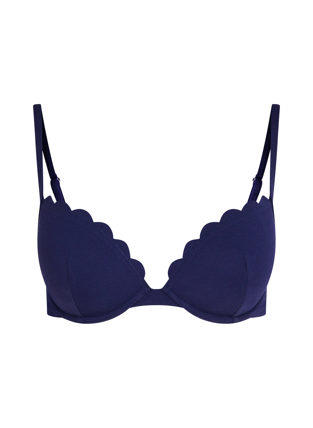 Vorgeformtes Push-up Bügel-Bikinitop Scallop Cup A - E  - Blau