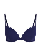 Vorgeformtes Push-up Bügel-Bikinitop Scallop Cup A - E  - Blau