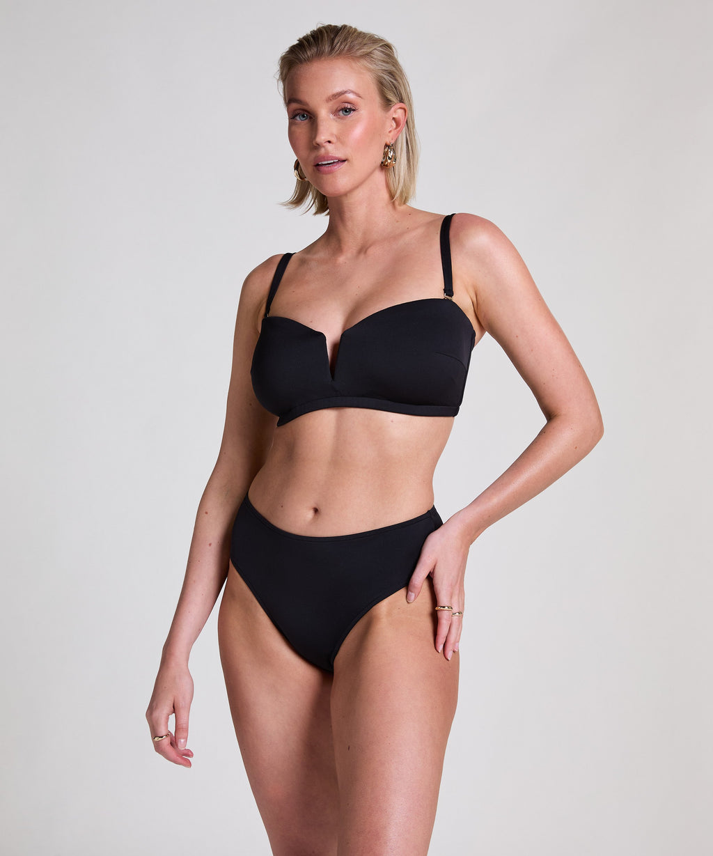 Neopren Bandeau Bikinioberteil  - Schwarz
