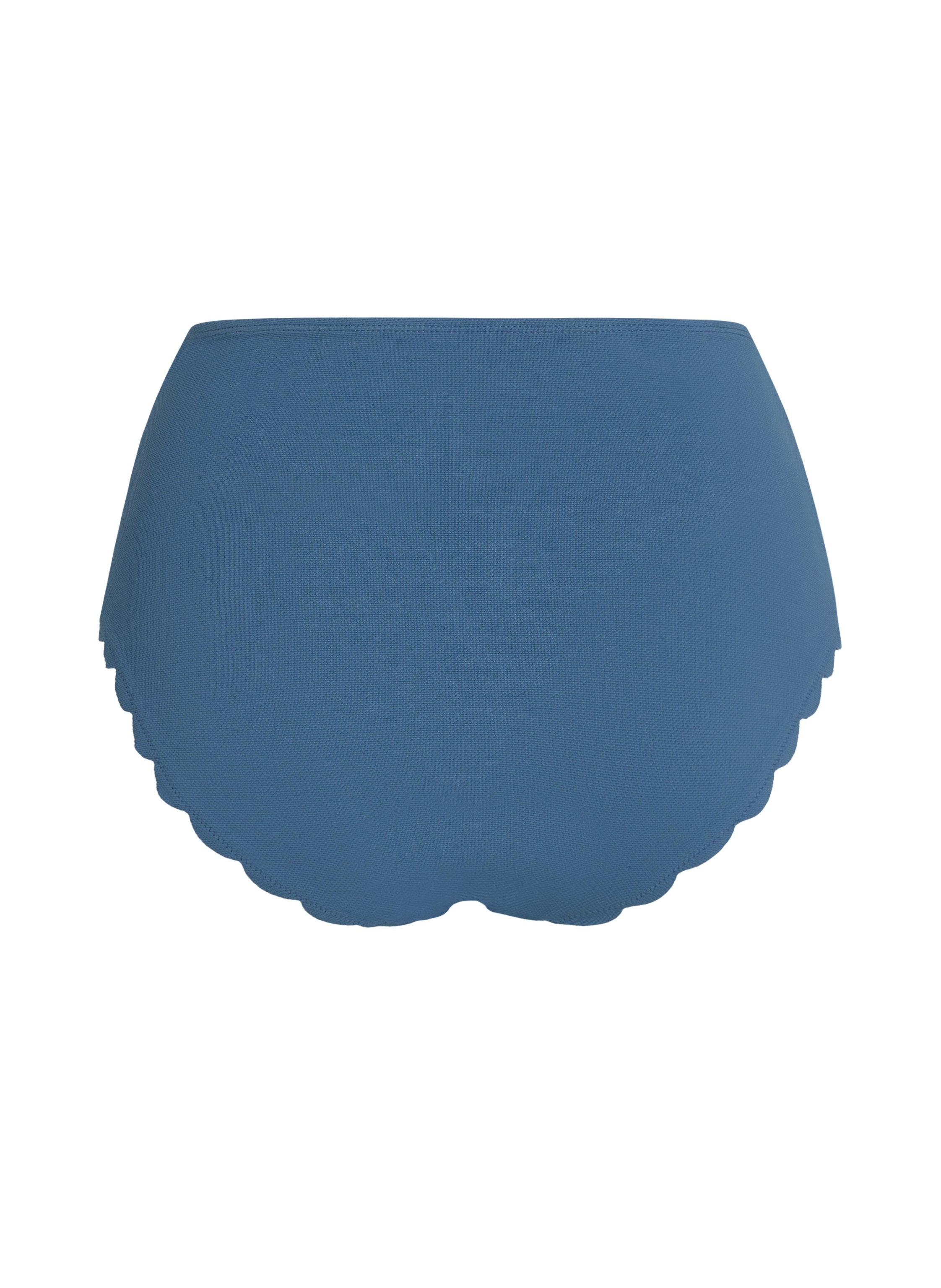 Scallop High-Waist Rio-Bikini-Unterteil  - Blau