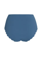 Scallop High-Waist Rio-Bikini-Unterteil  - Blau