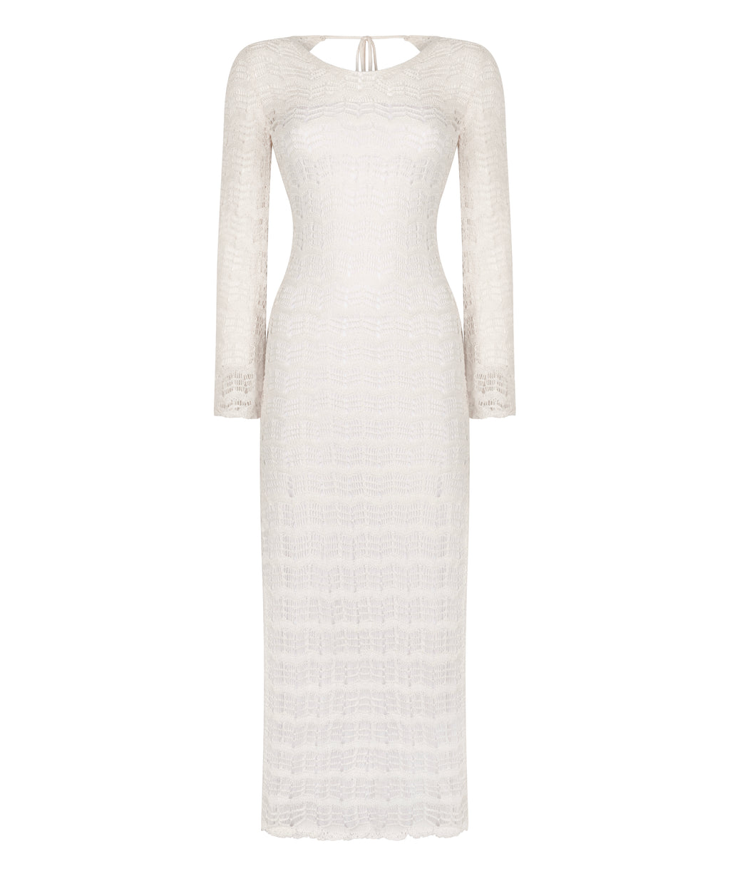 Crochet Maxikleid  - Weiß