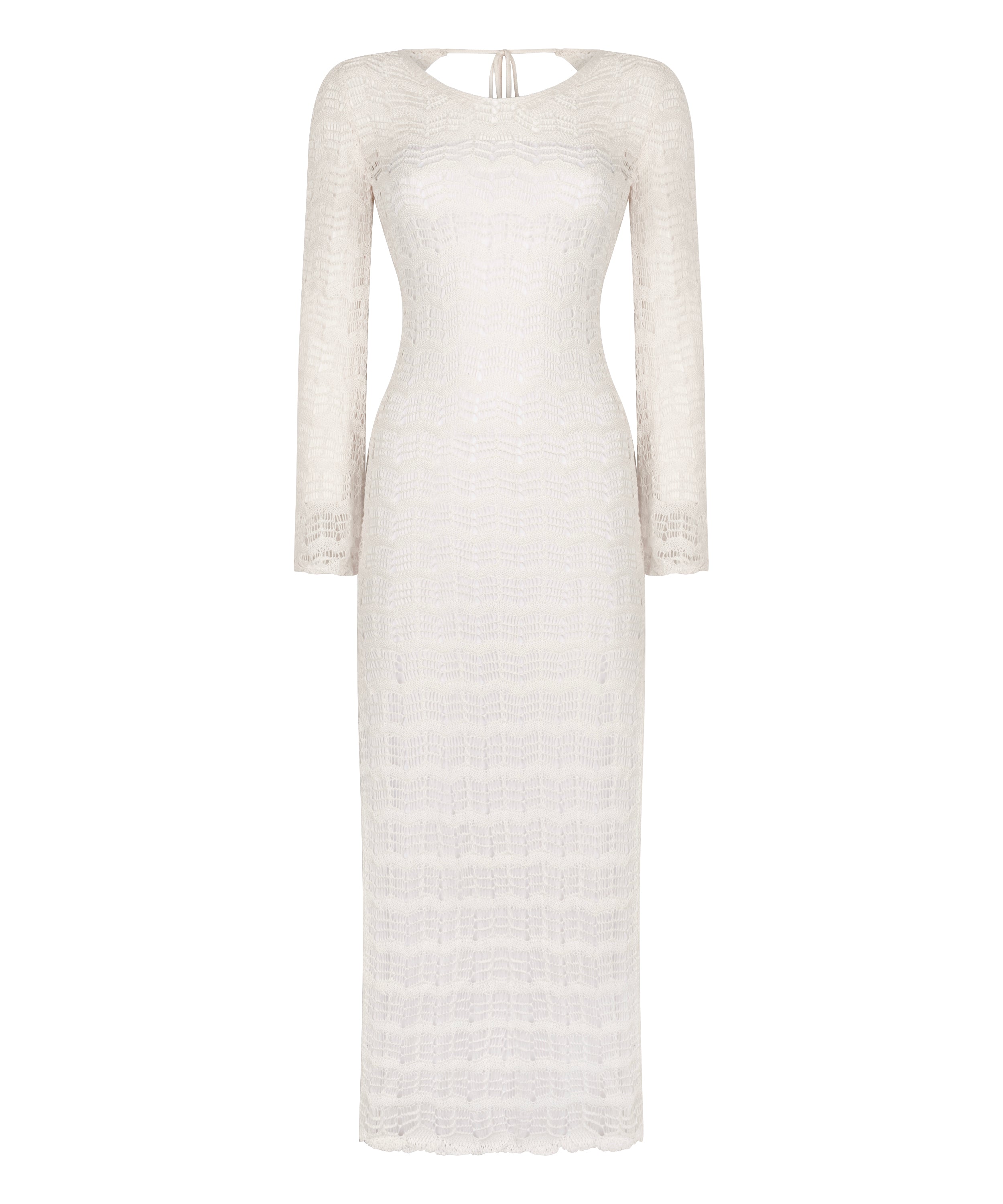 Crochet Maxikleid  - Weiß