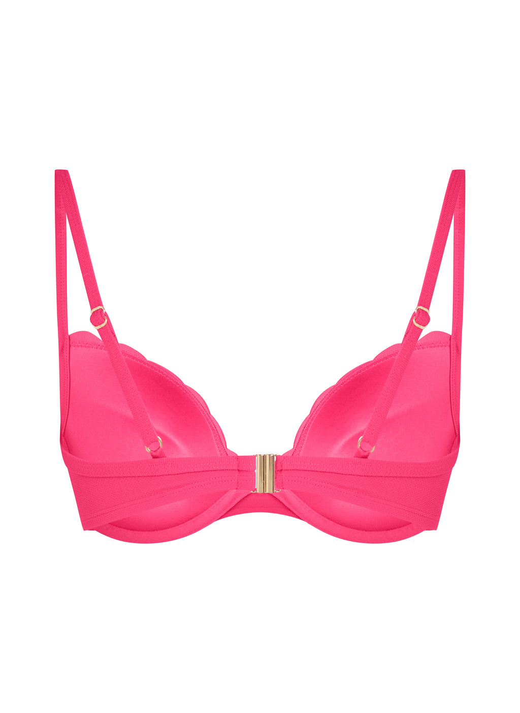 Vorgeformtes Push-up Bügel-Bikinitop Scallop Cup A - E  - Rosa