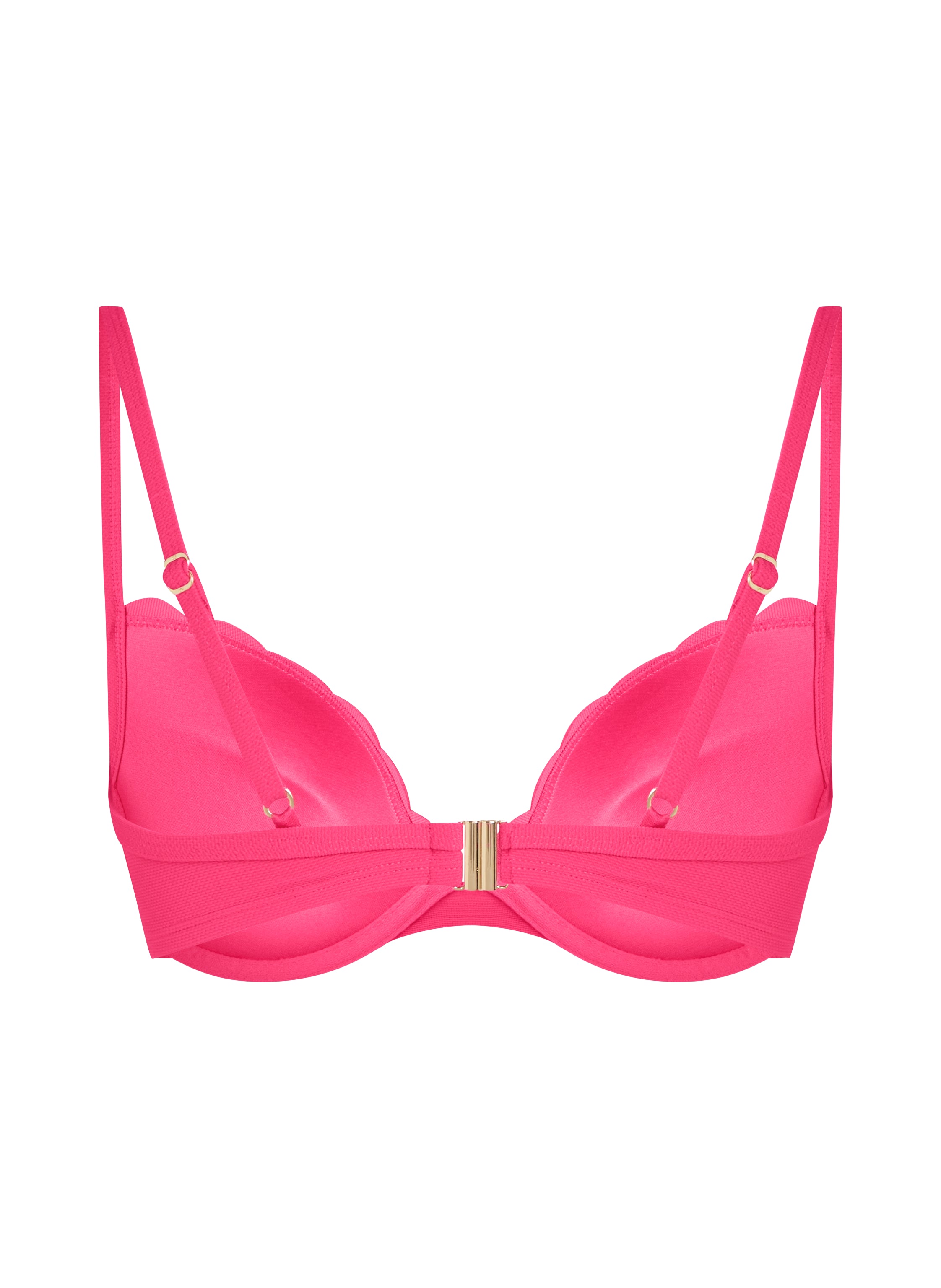 Vorgeformtes Push-up Bügel-Bikinitop Scallop Cup A - E  - Rosa