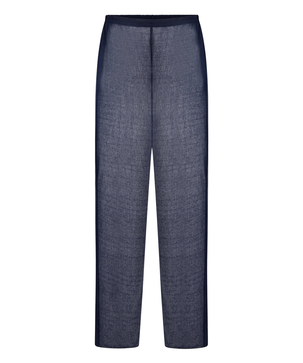 Strand-Strickhose  - Blau