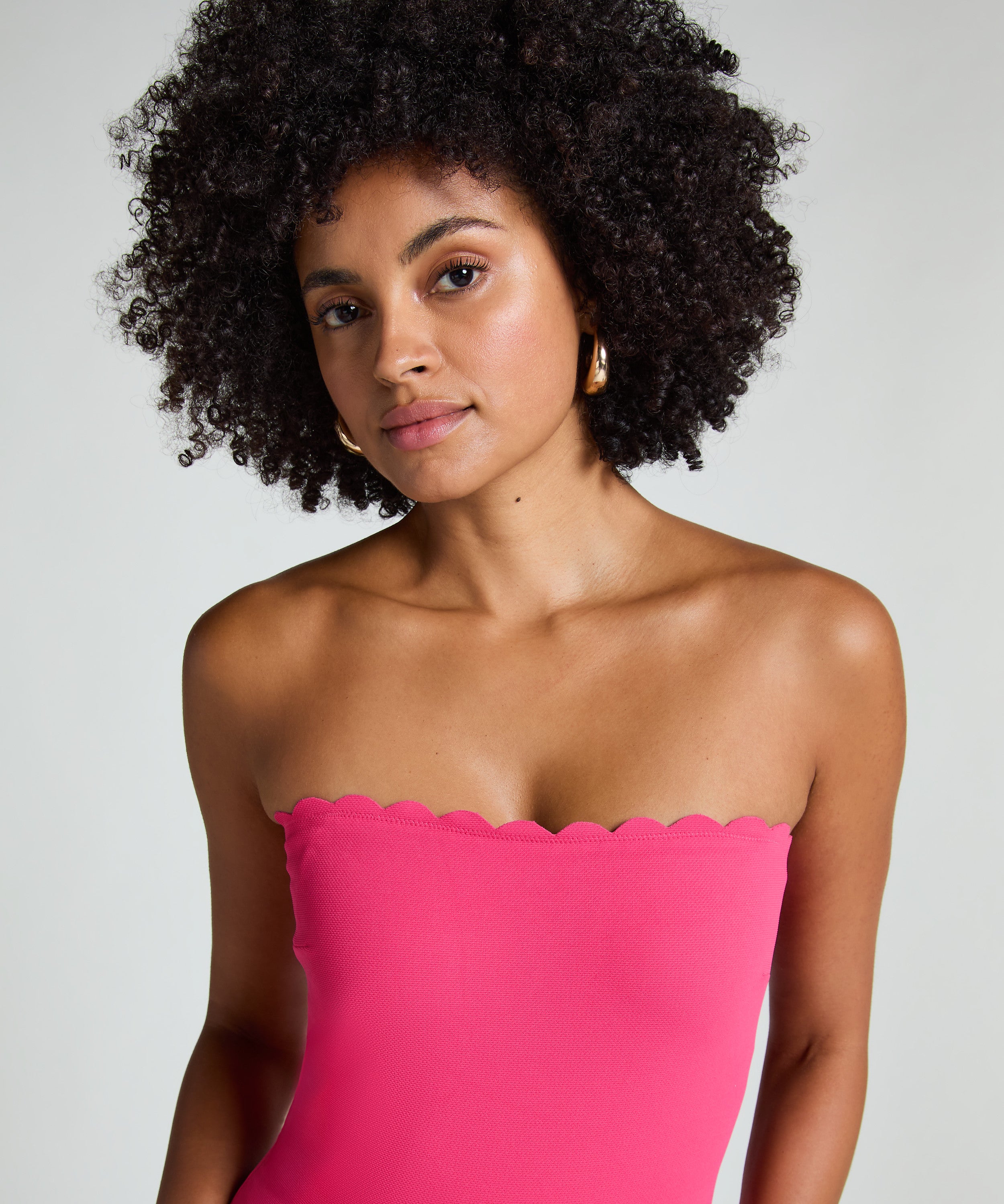 Badeanzug Bandeau Scallop  - Rosa