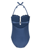 Sardinia-Badeanzug mit Bandeau-Oberteil  - Blau