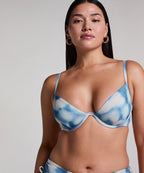 Unwattiertes Bügel-Bikini-Top Lagoa  - Blau