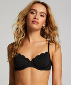 Nicht vorgeformtes Bügel-Bikini-Top Scallop  - Schwarz