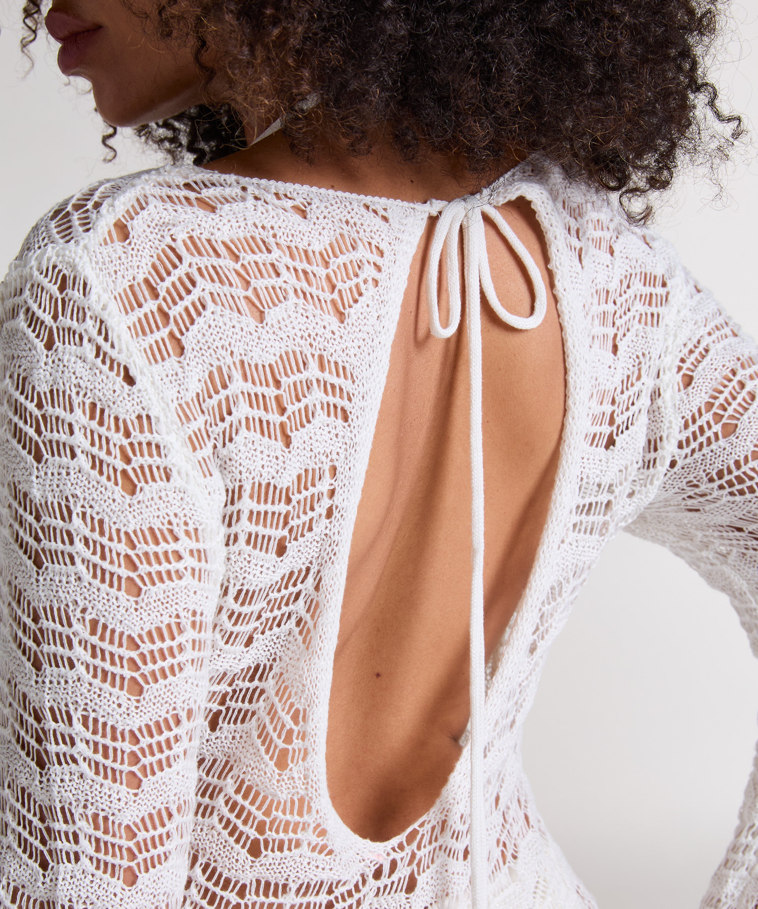 Crochet Maxikleid  - Weiß