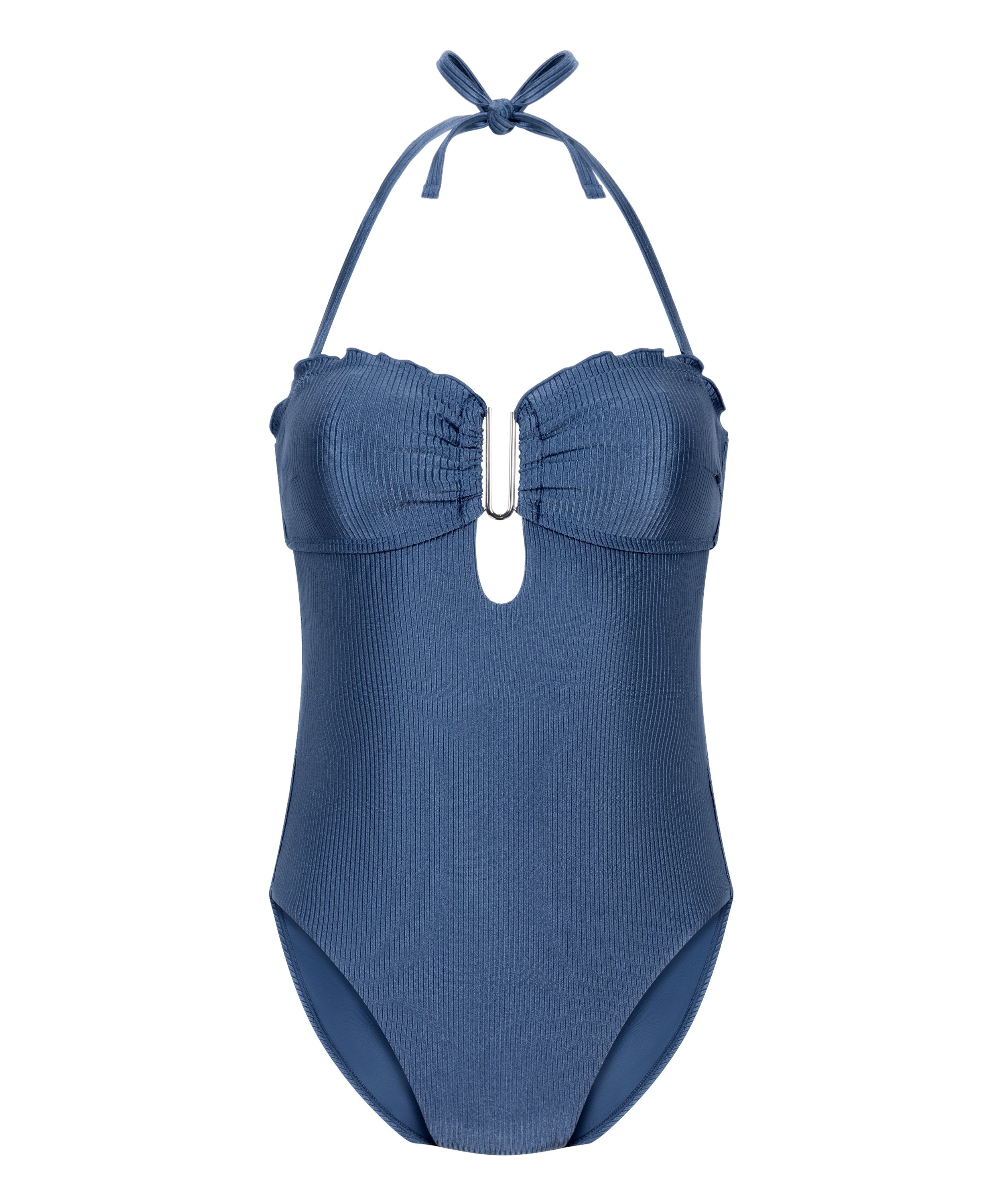 Sardinia-Badeanzug mit Bandeau-Oberteil  - Blau