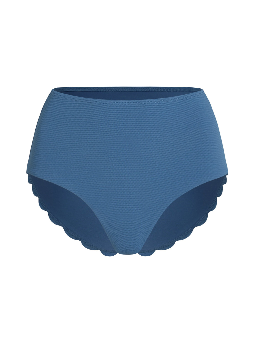Scallop High-Waist Rio-Bikini-Unterteil  - Blau