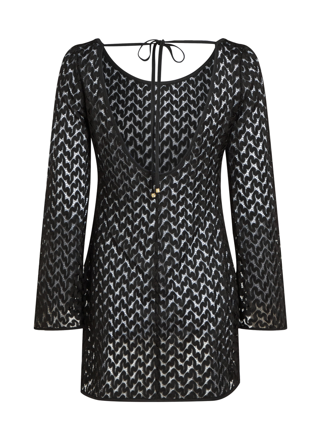 Strand-Häkelkleid  - Schwarz