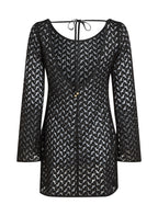 Strand-Häkelkleid  - Schwarz