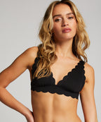 Triangel-Bikini-Oberteil Scallop  - Schwarz
