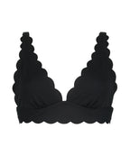Triangel-Bikini-Oberteil Scallop  - Schwarz