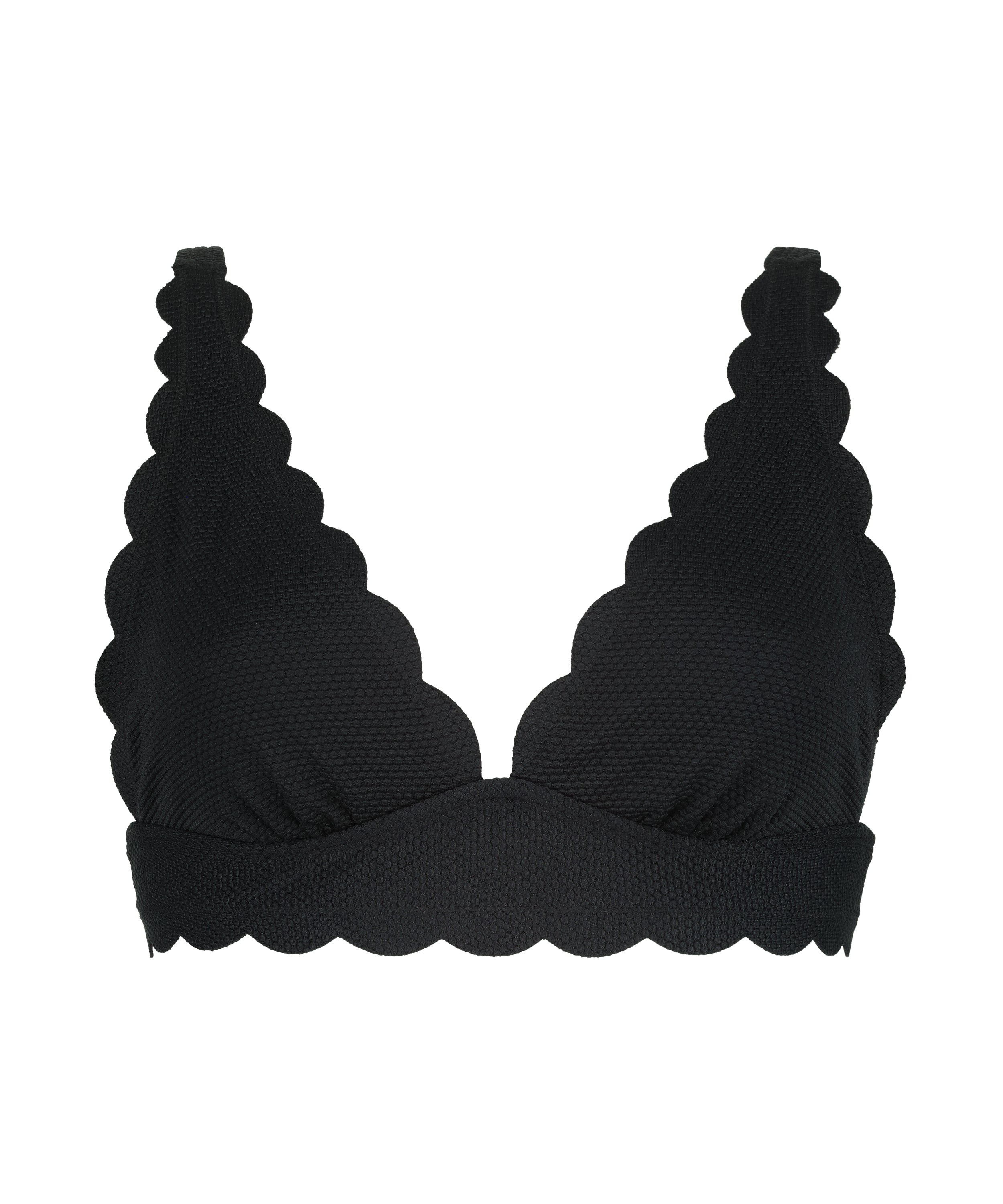 Triangel-Bikini-Oberteil Scallop  - Schwarz