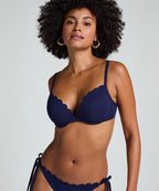 Vorgeformtes Push-up Bügel-Bikinitop Scallop Cup A - E  - Blau