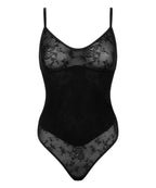 Body mit Spitze  - Schwarz