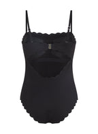 Badeanzug Bandeau Scallop  - Schwarz